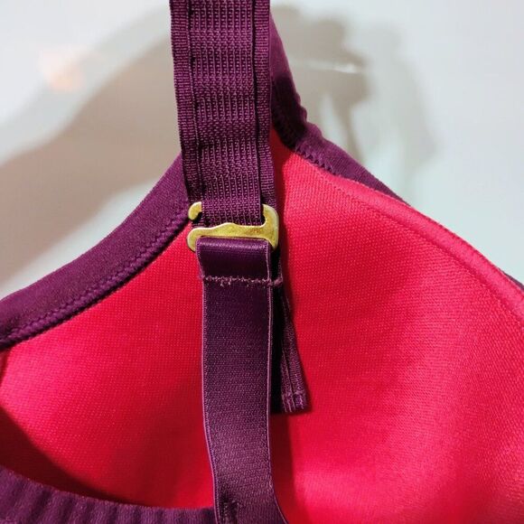 Natori Sports Bra Cushioned Underwire Hot Pink Purple Converts to Crossed 32C - Picture 8 of 12
